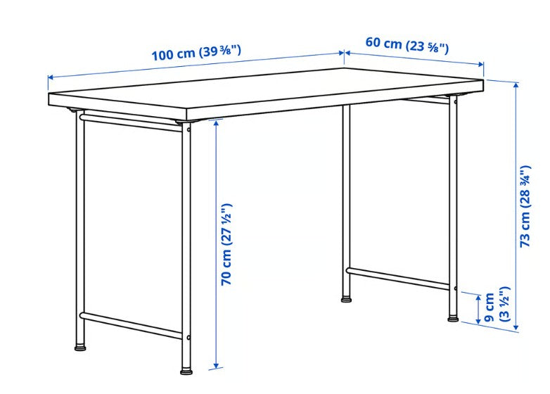 Rectangle Table with Grey Legs