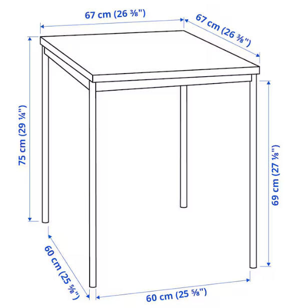 Metal Square Table (Short)